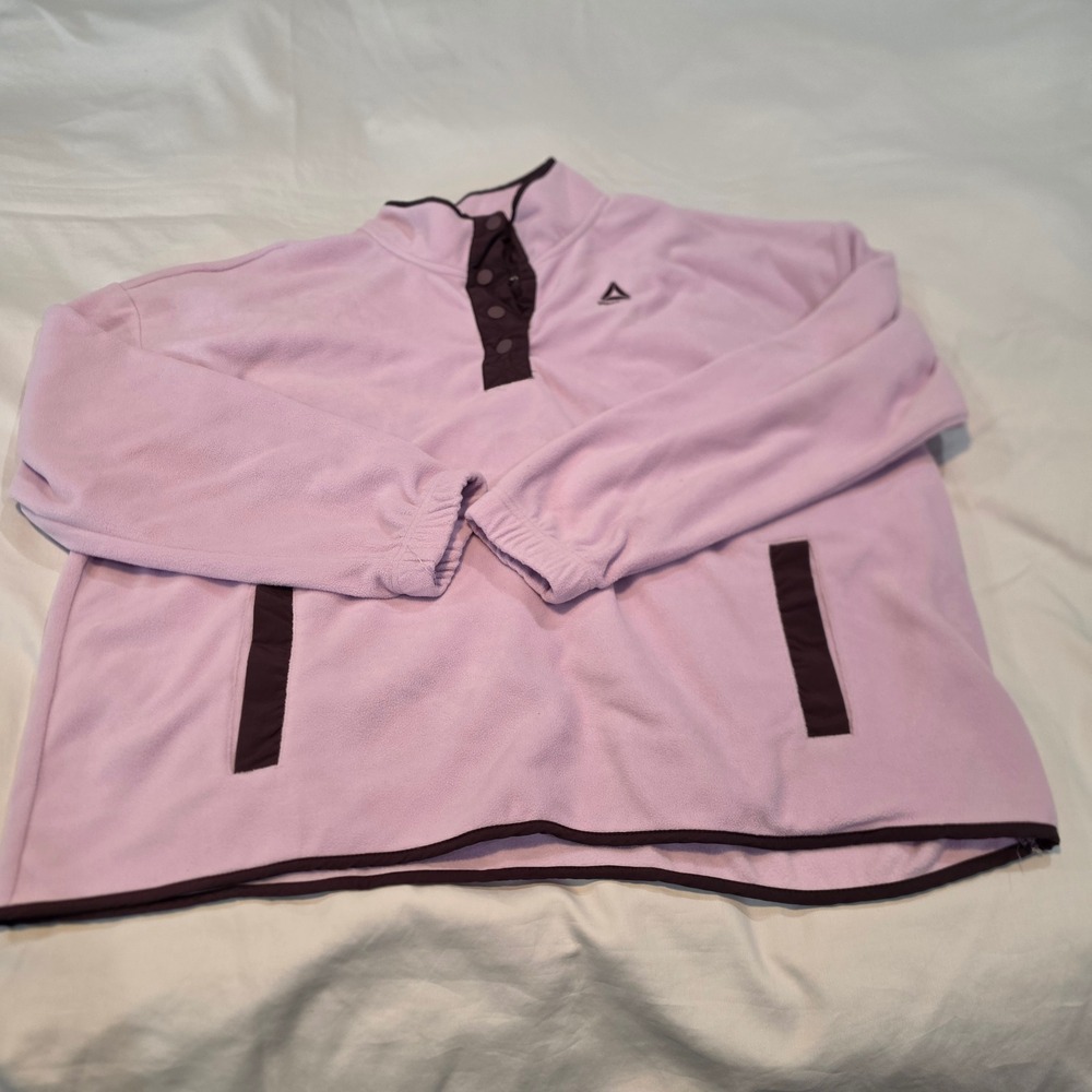 Reebok Fleece Pullover Women 3XL Lavender Excellent Quarter Snap REW243TL06